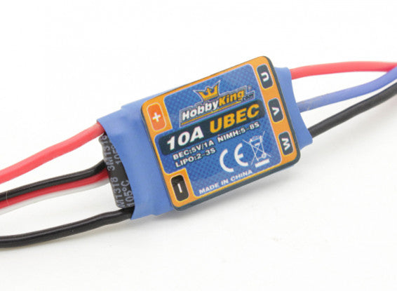 Hobbyking 10amp ESC with 5V-1A UBEC for 2 or 3 Lipos