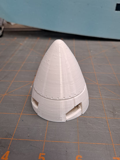 57mm (2.25") 3D-printed 4-blade Spinner (P-51 Mustang or Spitfire)