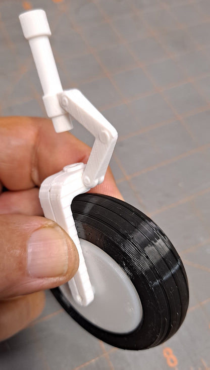 3D-printed 54mm wheel parts for the Nakajima B5N2 "Kate"