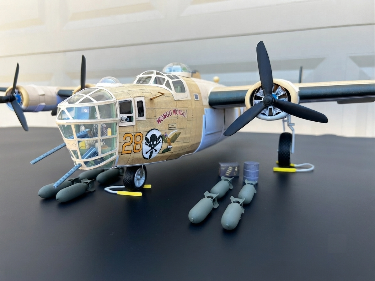 3D-printed Wheels & Parts for the Fun Scale Models B-24 LIBERATOR