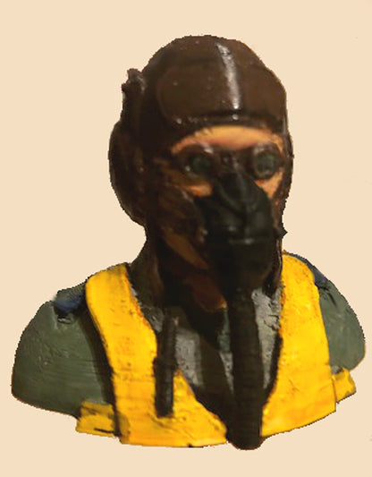 3D-printed pilot bust  (custom scaled sizes available)