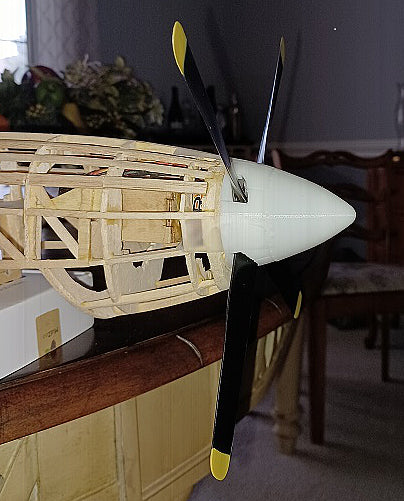 57mm (2.25") 3D-printed 4-blade Spinner (P-51 Mustang or Spitfire)