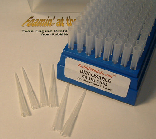 Disposable fine-point glue tips for CA  (96 pcs in rack)