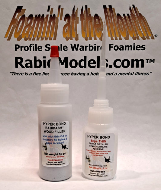 RABIDASH INSTANT WOOD FILLER - with tips and 1oz thin CA included